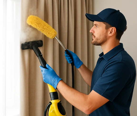 Trusted curtain steam cleaning technician Matty Curtain Cleaning caboolture QLD