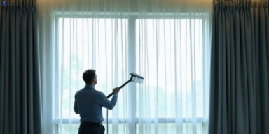 Commercial curtain steam cleaning service caboolture hotels offices